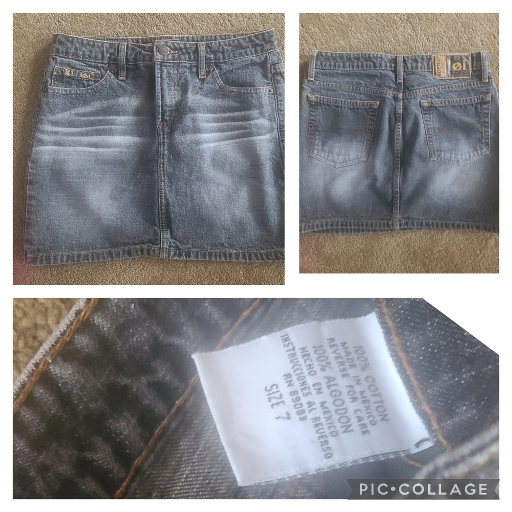 LEI Black Denim Mini Skirt